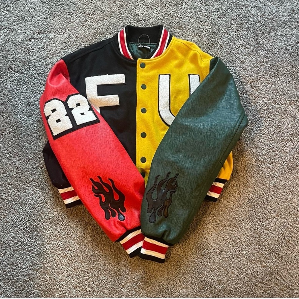 Fashion Nova Multicolor Varsity Jacket